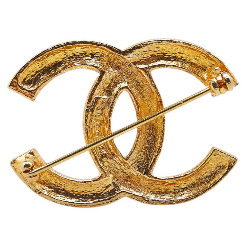 シャネル ココマーク ラインストーン ゴールド メッキ レディース  