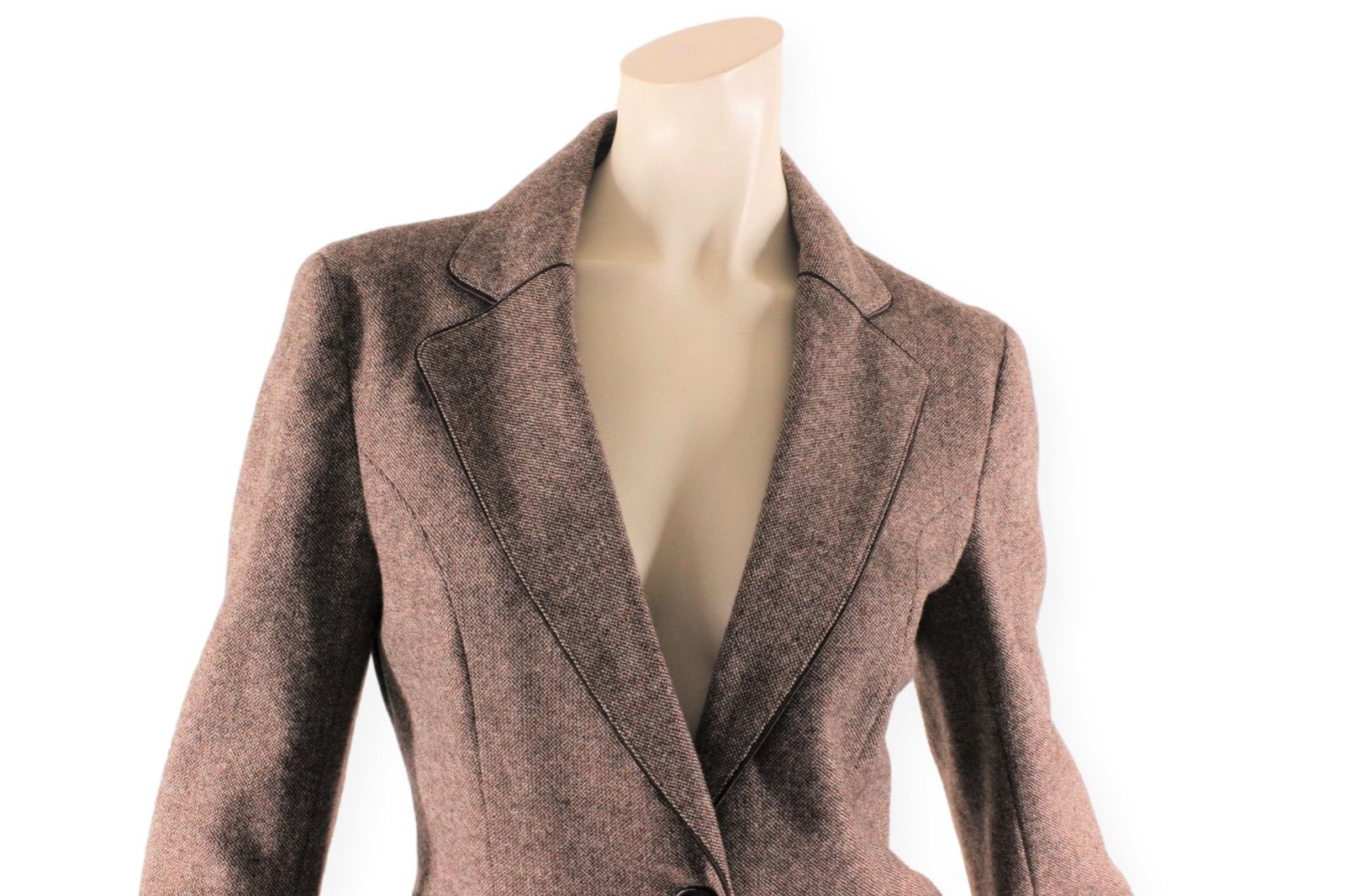 07 新品同様 23区 スカート スーツ 1 ブラウン ツイード 7号 S 秋冬  