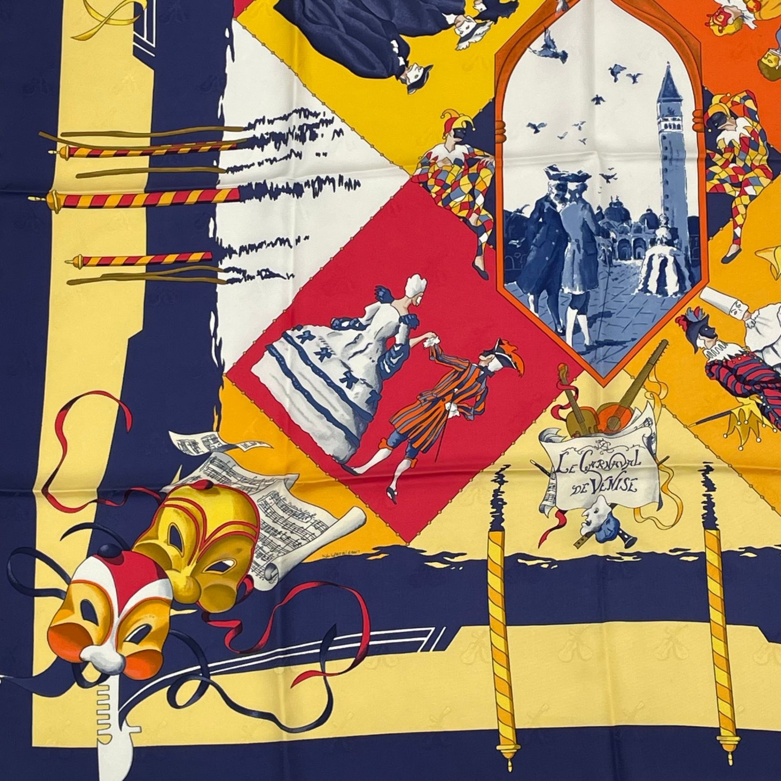 極美品 HERMES エルメス カレ90 CARNAVAL DE VENISE ベニスの