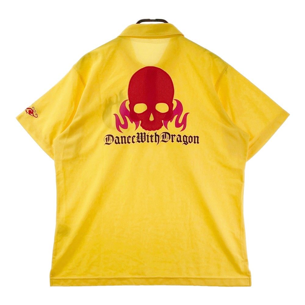 サイズ：4 DANCE WITH DRAGON ダンスウィズドラゴン  半袖ポロシャツ  イエロー系 [240101450166] ゴルフウェア メンズ ストスト サイズ：4 DANCE WITH DRAGON ダンスウィズドラゴン 半袖