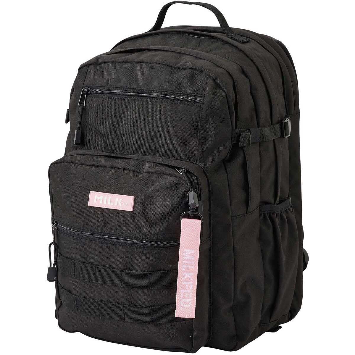 Color:LtPINK [ミルクフェド] バックパック ACTIVE DOUBLE POCKET MOLLE BACKPACK レディース LtPINK ONE SIZE