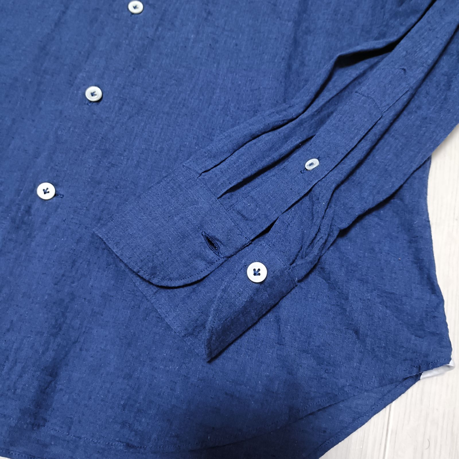 Giannettoジャンネットslimfit ホリゾンタルカラーシャツM Giannetto