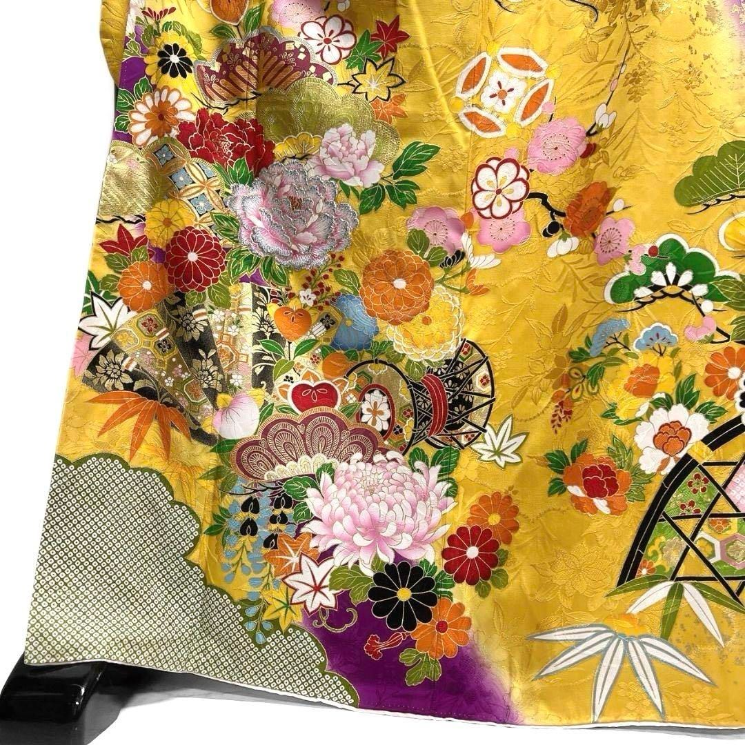 振袖 刺繍 金彩 牡丹 藤の花 菊花 楓 成人式 晴れの日 着物 064a