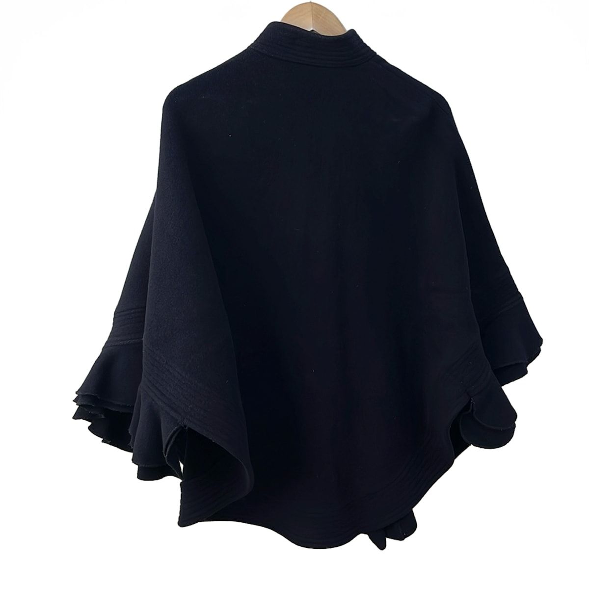 SOV. ソブ ダブル ポンチョ レディース - ネイビー フリル 秋 冬