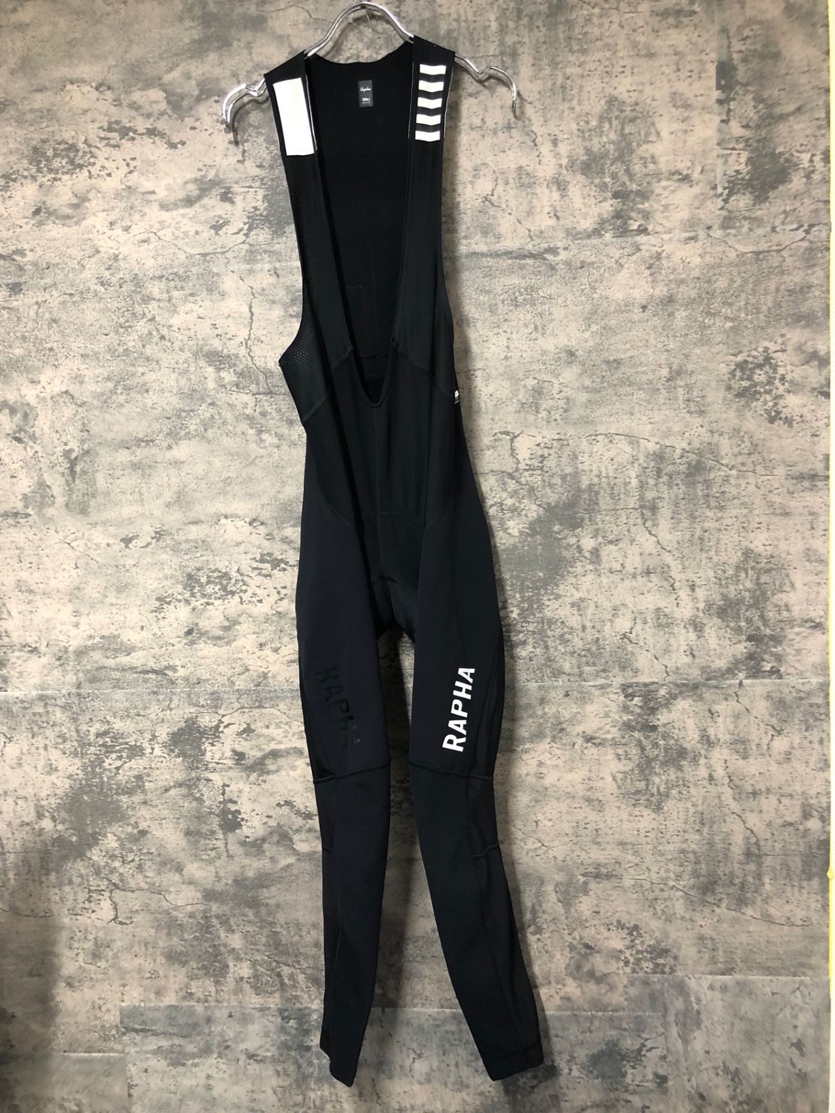 JE048 ラファ RAPHA PROTEAM WINTER TIGHS WITH PAD 冬用 ビブタイツ 黒 S 裏起毛