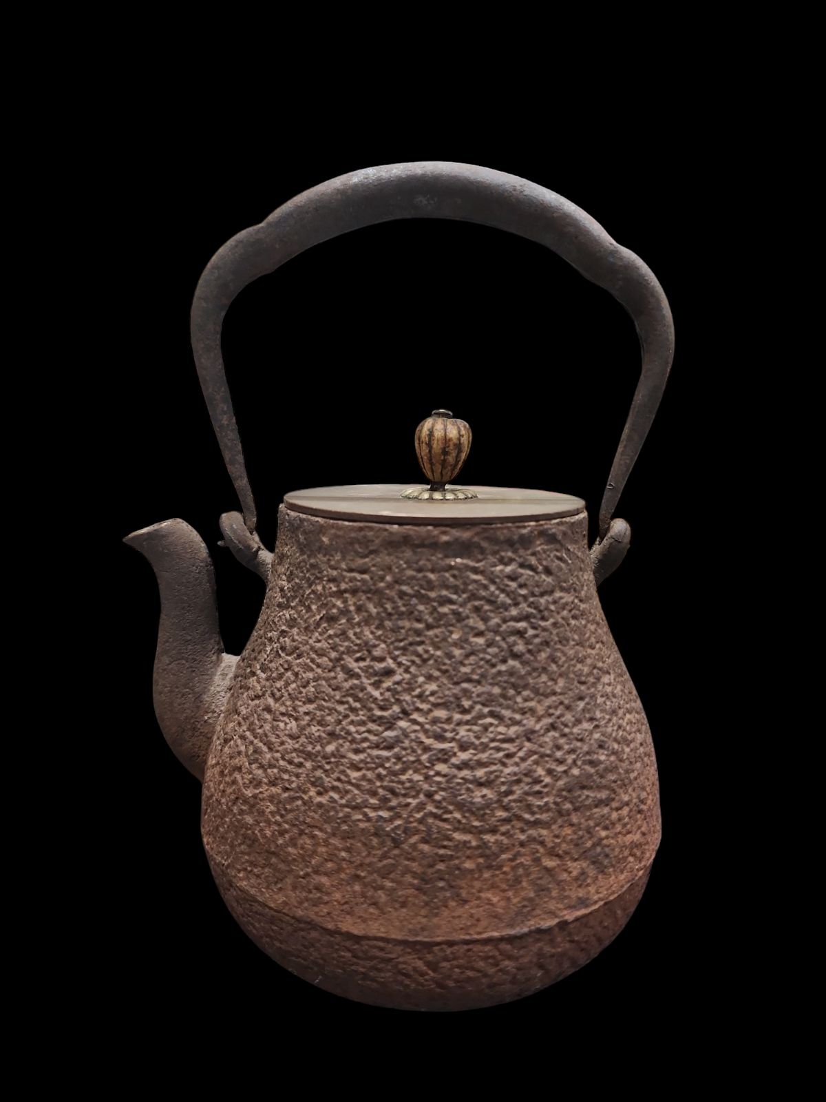 龍文堂 繰口 長閑形 鉄瓶 煎茶道具 小振 茶道具 茶器 アンティーク レトロ 古美術 骨董 インテリア 蔵出し Kk T 99