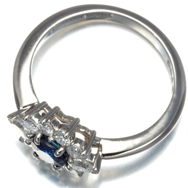 ガラード リング サファイア ダイヤ ダイヤモンド フラワー 10号 Pt950  