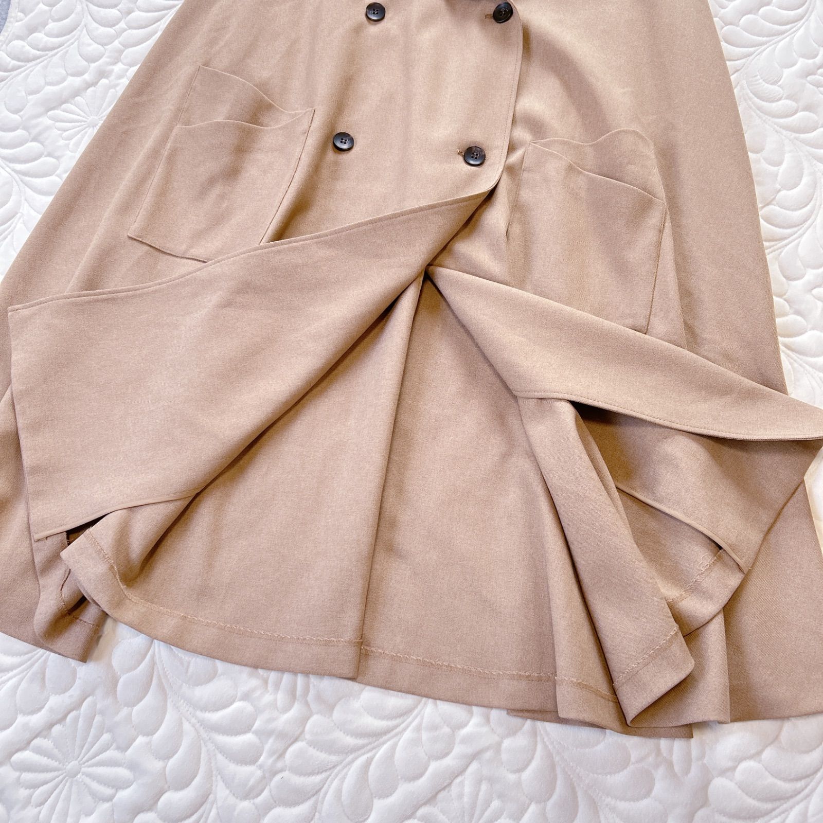 Cen. セン ダブルブレスト ケープ ポンチョ コート トレンチコート