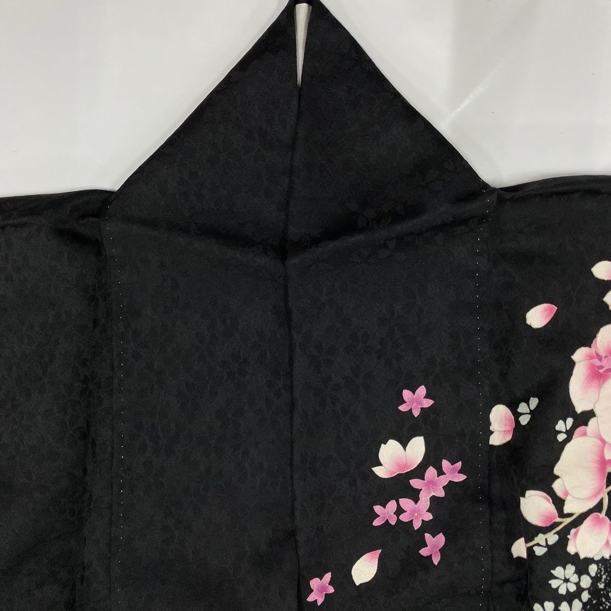 振袖 正絹 黒 胡蝶蘭 上品 シンプル シック              337 夏訪問着 絽 t0047黒地胡蝶蘭と花(化繊) | 着物レンタルの京都