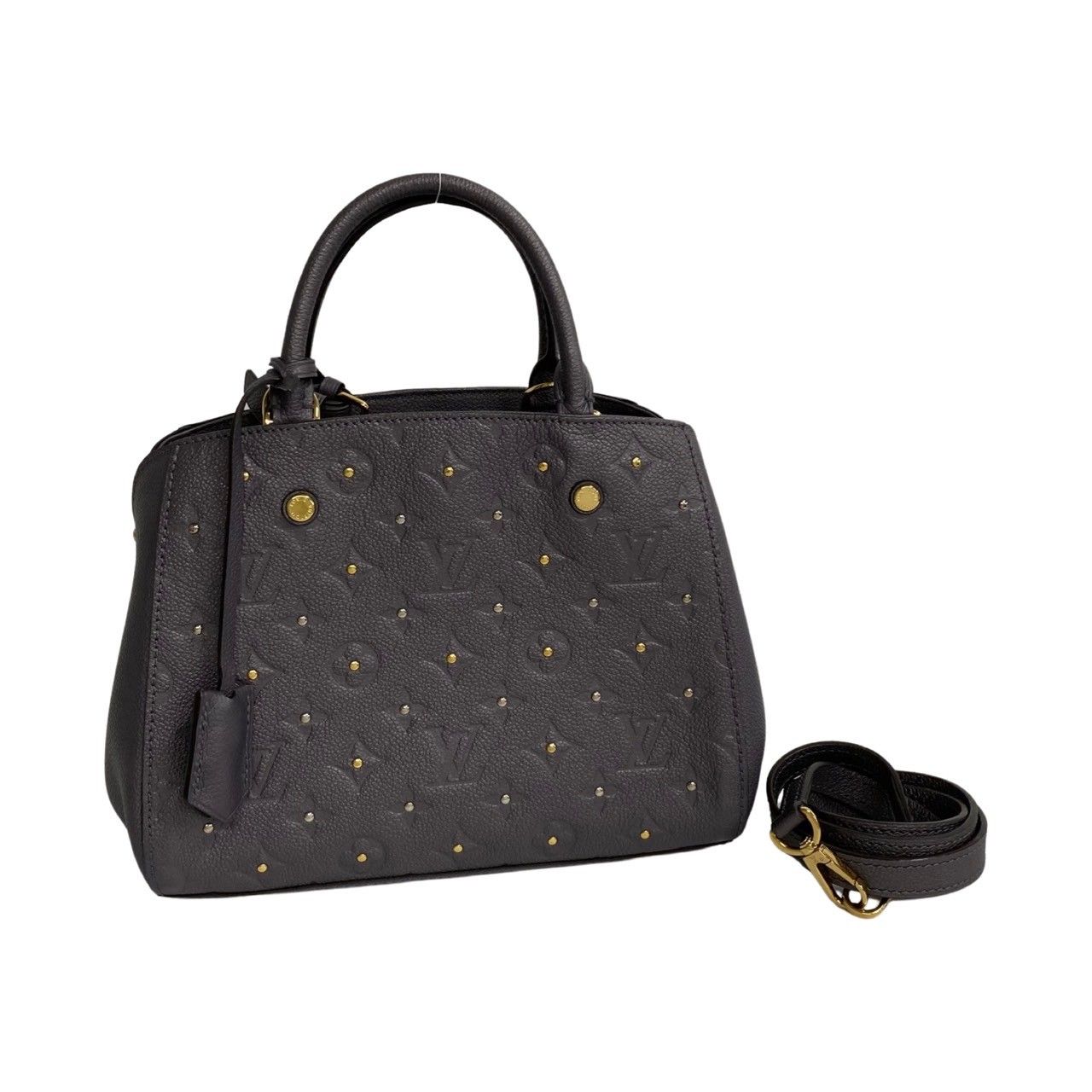 未使用保管品 箱 袋付 LOUIS VUITTON ルイヴィトン モンテーニュBB  モノグラムアンプラント レザー プラティーヌ 2way ハンドバッグ 30942 未使用保管品 箱 袋付 LOUIS VUITTON ルイヴィトン モンテーニュBB