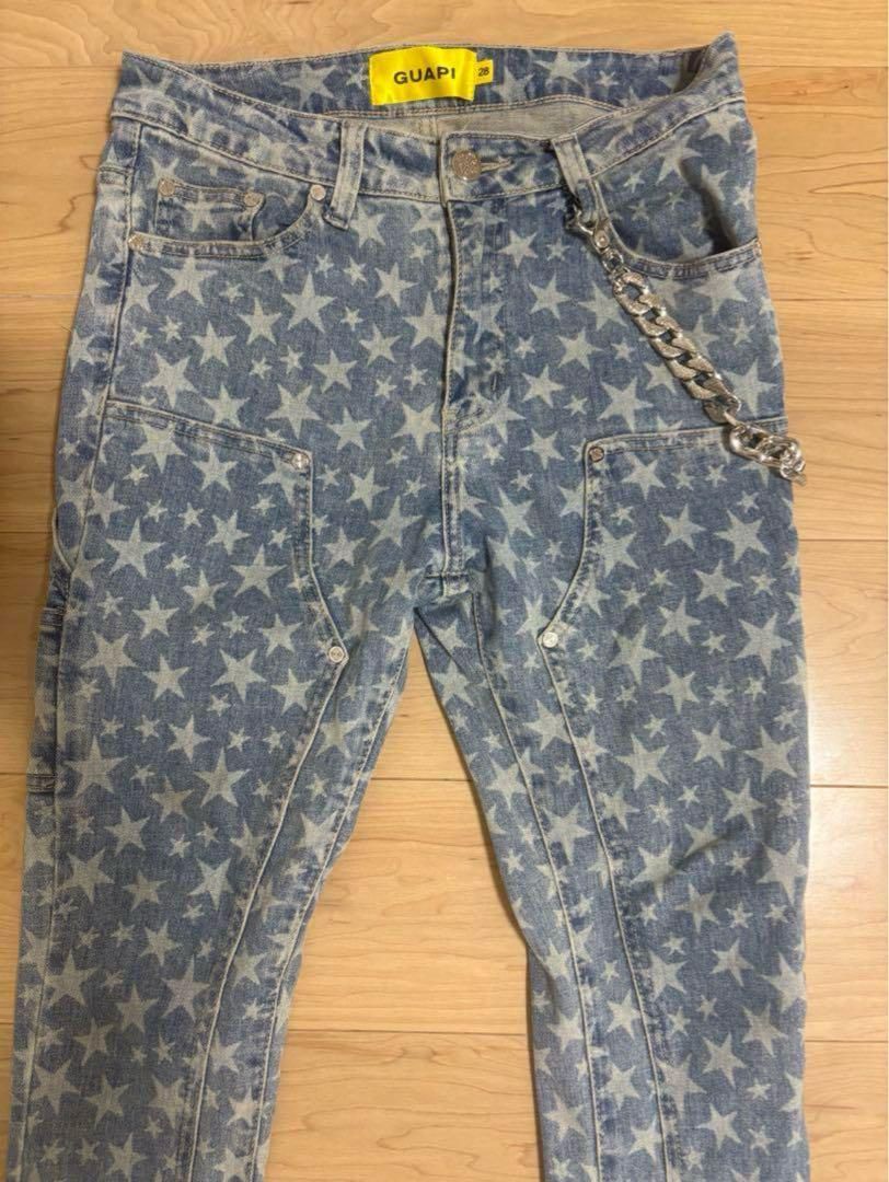 GUAPI PREMIUM 星型デザイン デニムパンツ