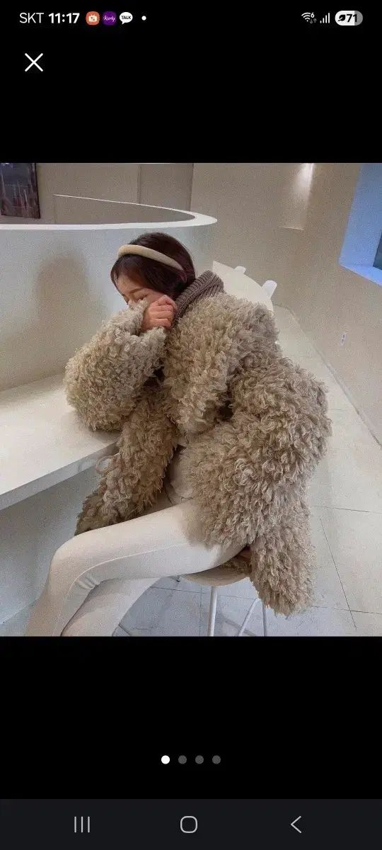 ビック襟シープスキン トグルボタン ジャケット