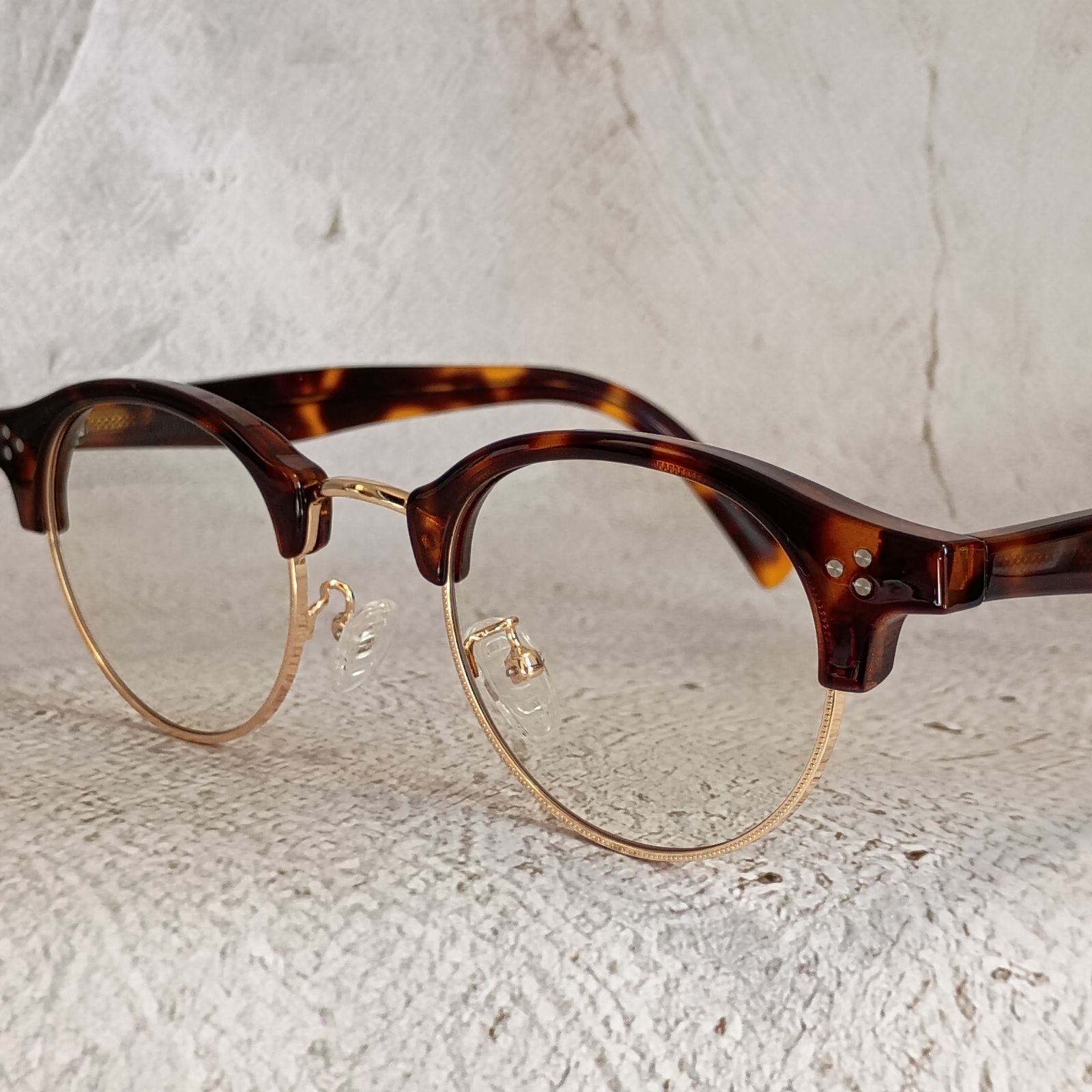 AT Craig】伊達メガネ ボストン サーモント べっ甲 デミ セルフレーム