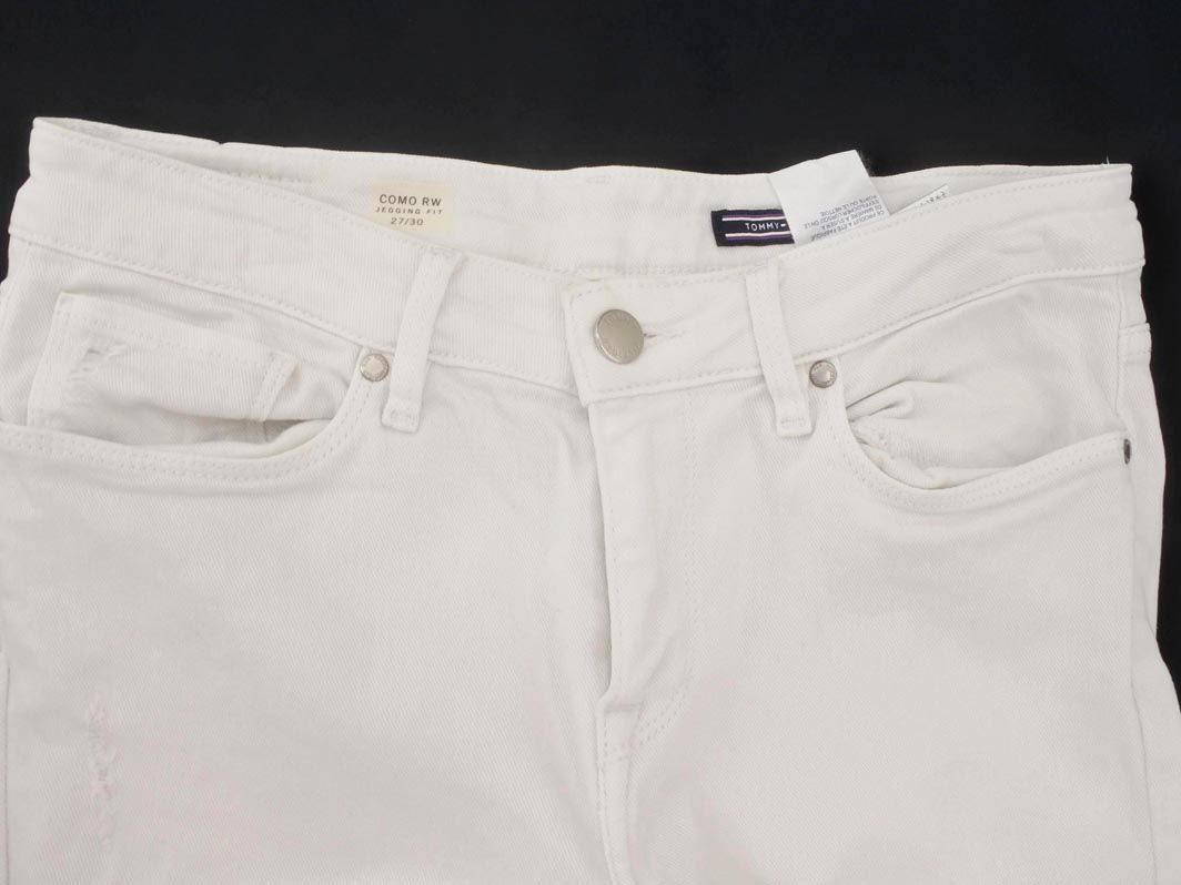 TOMMY HILFIGER トミーヒルフィガー ダメージ加工 スキニー デニムパンツ size27/白 ■■ レディース