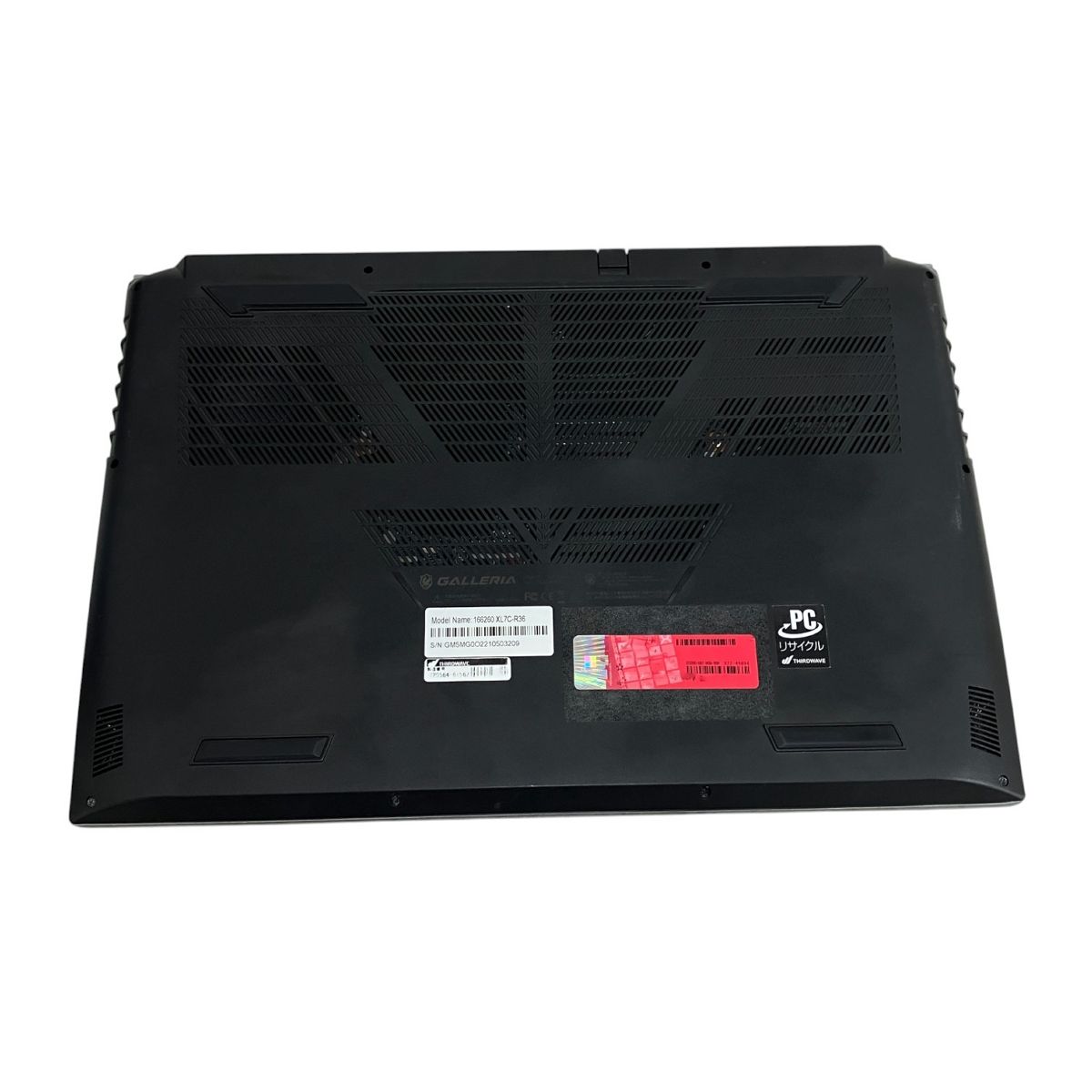 THIRDWAVE/ノートパソコン/XL7C-R36/GM5MG0O2211802755/Bランク/67【中古】 中古】Windows11ハード ノート型PC本体 THIRDWAVE GALLERIA XL7C