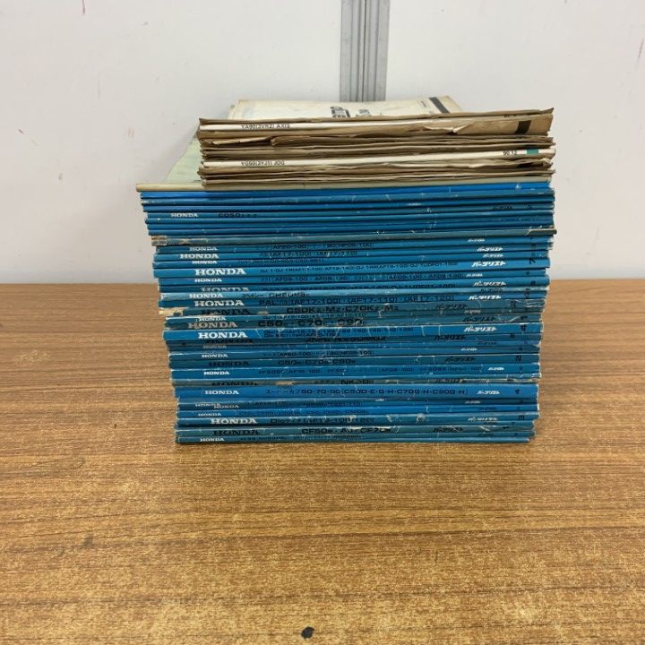 01)【1点限り!】HONDA・YAMAHA 純正パーツリスト・カタログまとめ売り約50冊大量セット/ホンダ/ヤマハ/80～90年代/カブ/スクーター/B