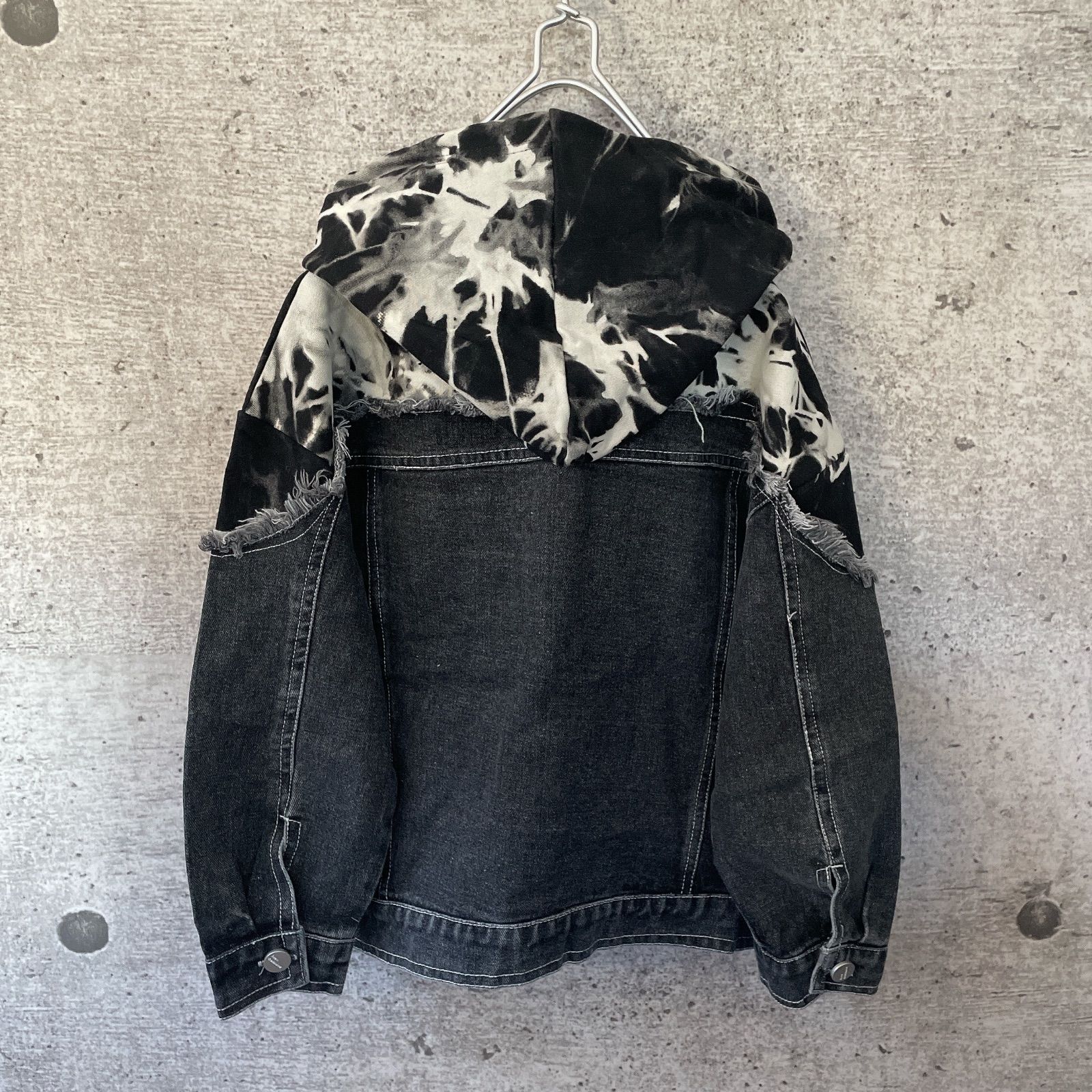 【新品】韓国子供服 デニムジャケット Gジャン ブラック 160 秋冬 キッズ服 デニムジャケット キッズ 男の子 ボーイズ 取り外し可能フード付き