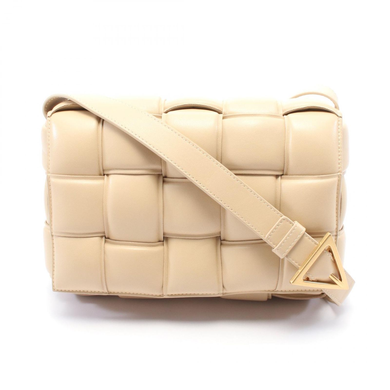 ボッテガヴェネタ BOTTEGA VENETA ショルダーバッグ パデット カセット イントレチャート 591970 ベージュ レザー パデットカセットショルダー レディース Used A