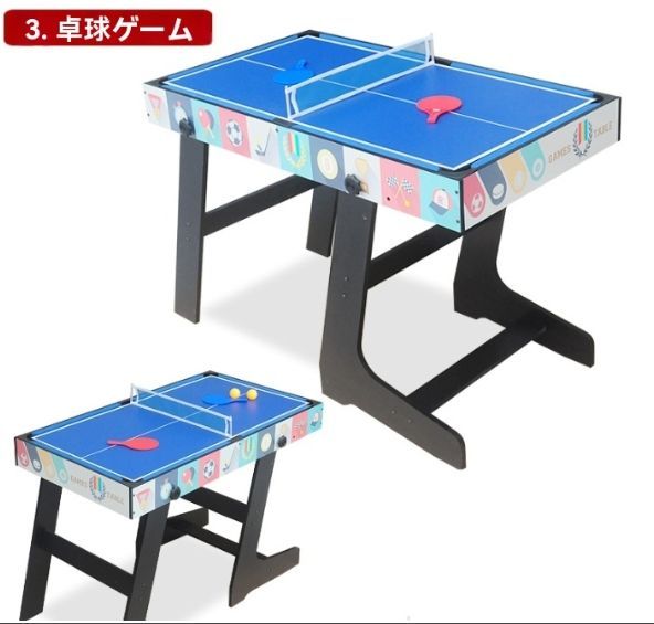 コンボゲームテーブル 4イン1 多機能ゲームテーブル ホッケーテーブル サッカー付きテーブルサッカーテーブル ビリヤードテーブル 卓球テーブル  ホームゲームルーム用 グリーン - メルカリ