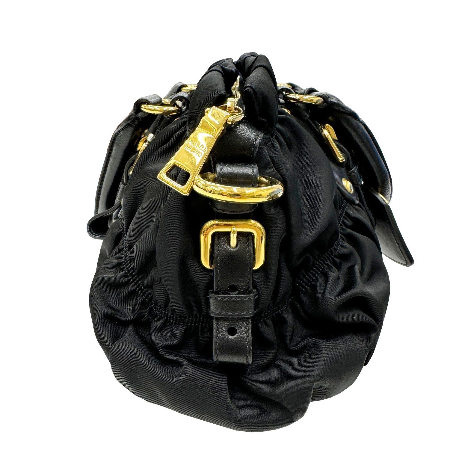 PRADA プラダ ギャザー ハンドバッグ 2WAYショルダー ショルダーバッグ 