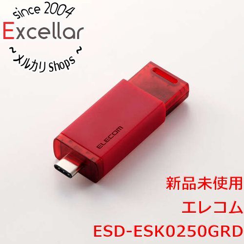 [bn:5] ELECOM　外付けポータブルSSD　ESD-ESK0250GRD　レッド