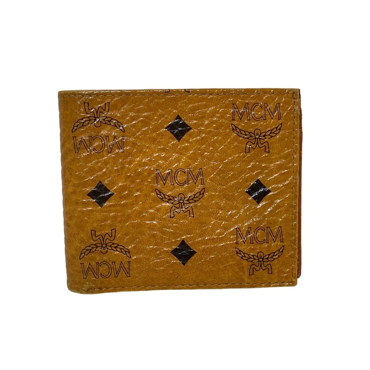 MCM エムシーエム 2つ折り財布 - ブラウン×黒