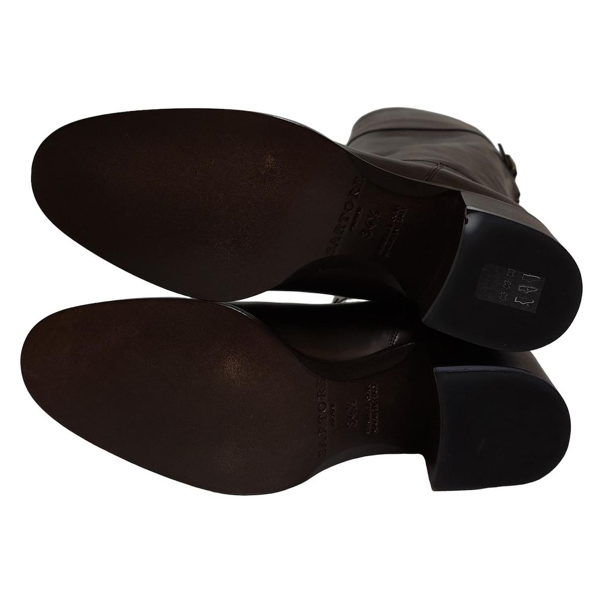 SARTORE サルトル ロングブーツ 34 1|2 レディース - ダークブラウン レザー KIN-KAAI_COM