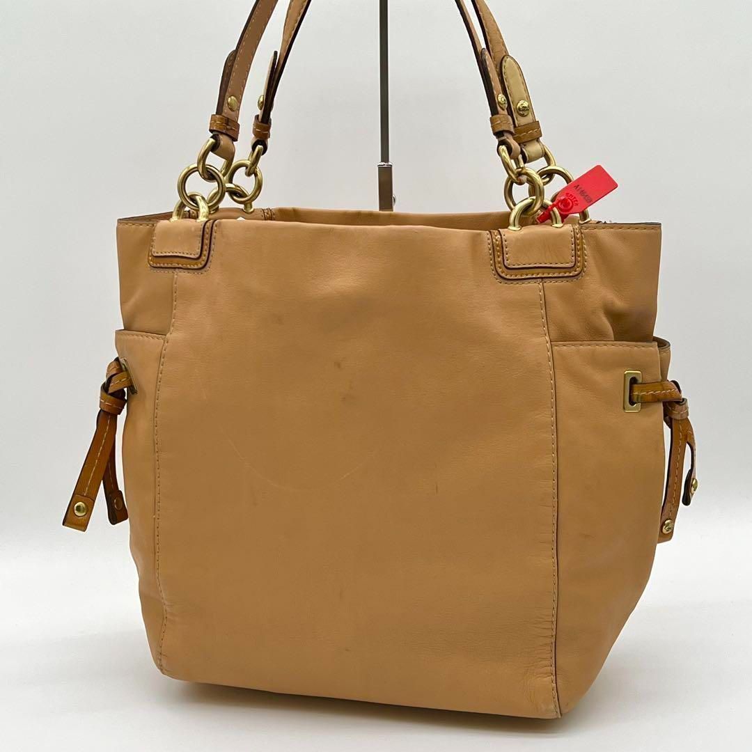 【超美品】コーチ トートバッグ キャメルセミショルダー レザー 茶 大容量 美品】COACHコーチ✨️大容量 A4 トートバッグ レザー