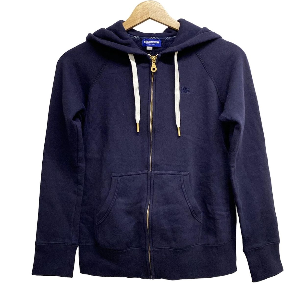 バーバリーブルーレーベル ファー取り外しパーカー BURBERRY ブルー