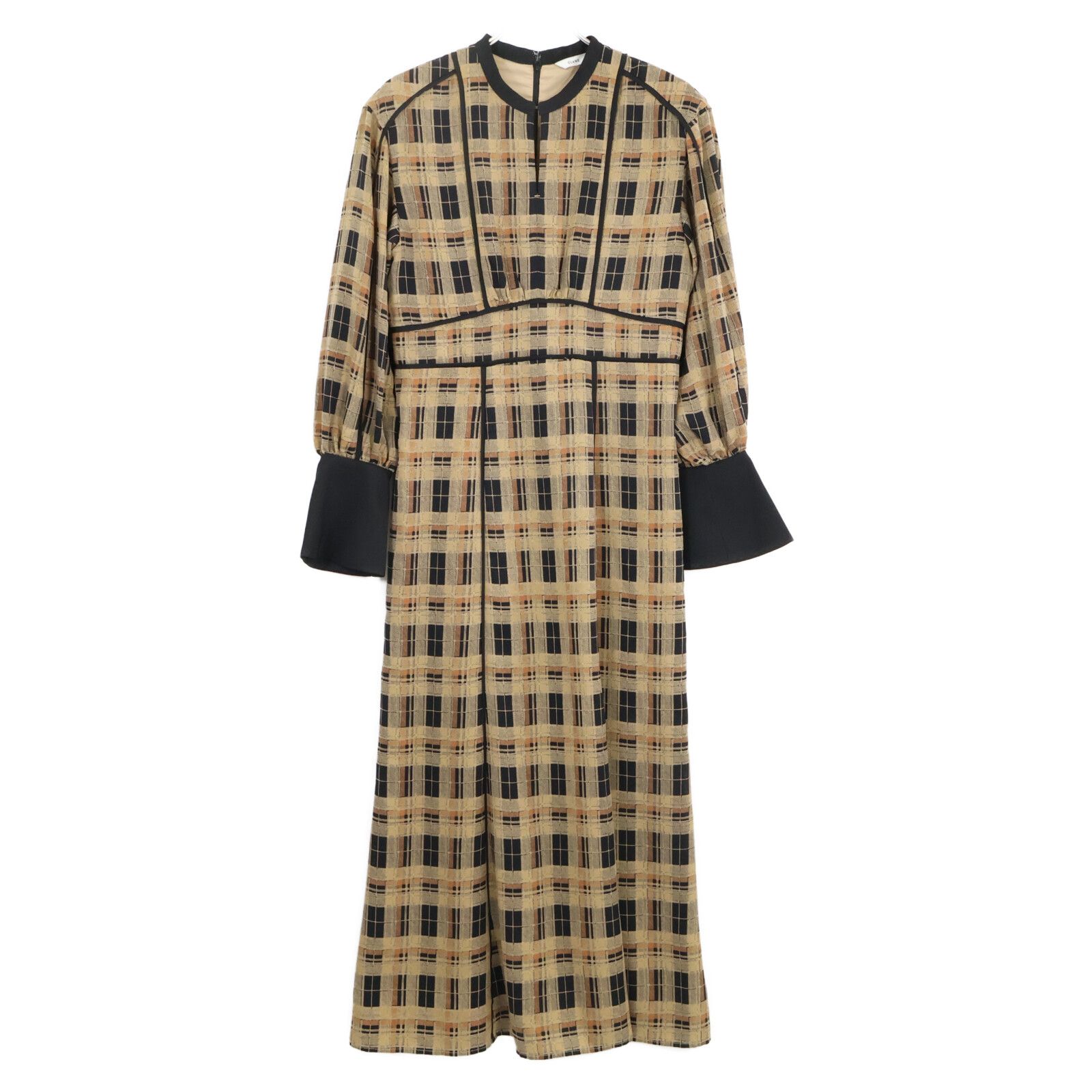 アウトレット CLANE クラネ CHECK PIPING ONE PIECE 2 CLANE CHECK