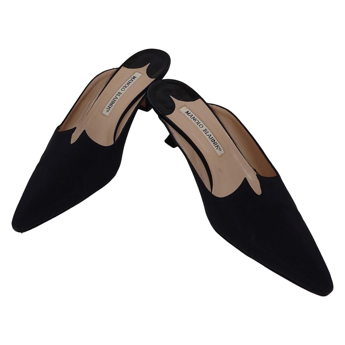 MANOLO BLAHNIK マノロブラニク ミュール 37 レディース - 黒