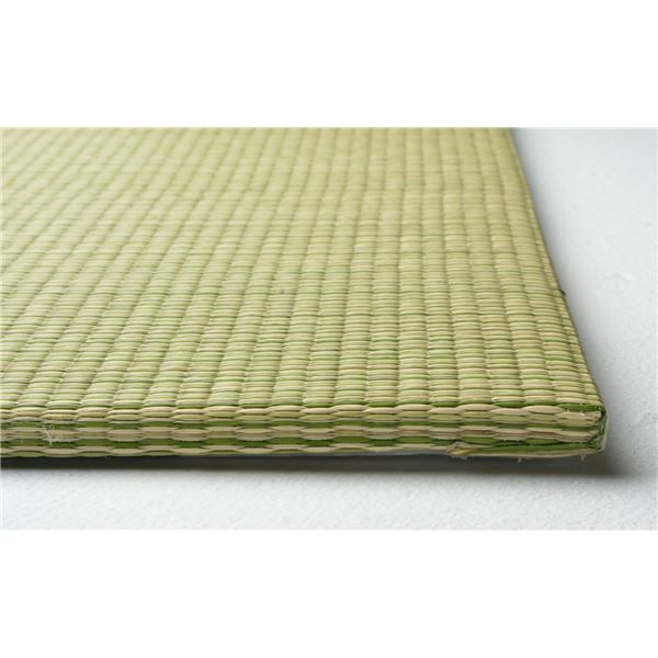 置き畳/ユニット畳 【約幅82×奥行82×高さ1.5cm グリーン】 い草100％ 軽量 防滑 空気清浄 キズ防止 『四季 しき』【代引不可】