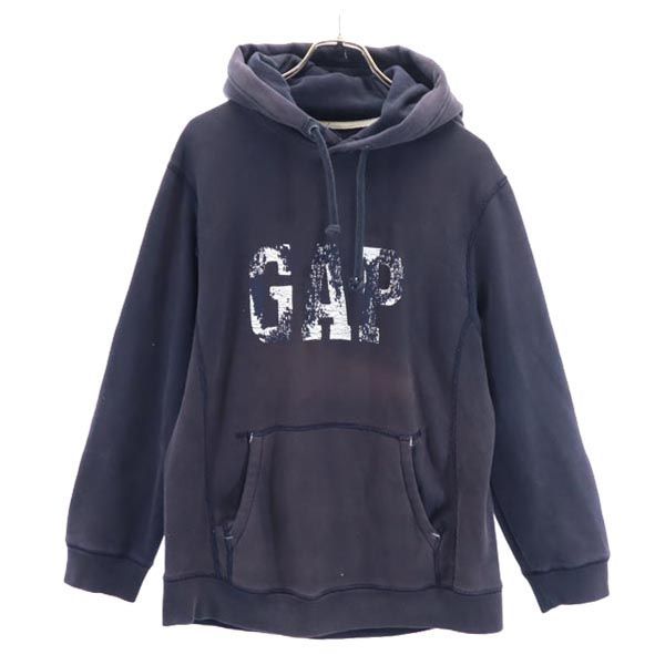 ギャップ ロゴプリント スウェットパーカー M 紺系 GAP 長袖  プルオーバー メンズ 【中古】  【230201】 【PD】