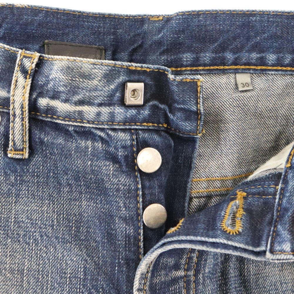 極美品 ディオールオム ボタンフライ デニムパンツ インディゴ 28 メンズ Dior HOMME (ディオールオム) ウォッシュ加工 ボタンフライ