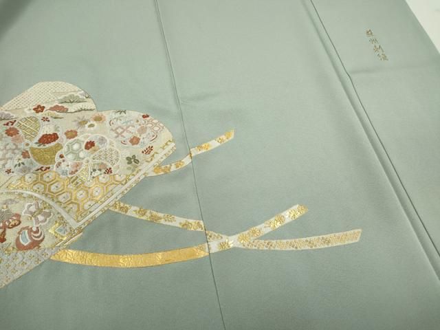 逸品　中国三大刺繍　蘇州刺繍　色留め袖　手刺繍　落款あり　仮絵羽 平和屋着物▽中国三大刺繍 蘇州刺繍 色留袖 総刺繍 冊子吉祥花文
