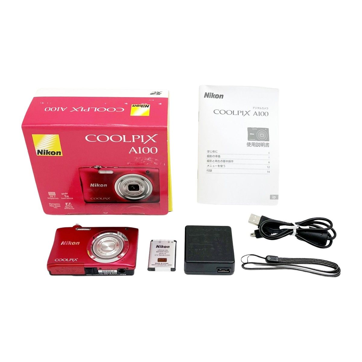 Nikon ニコン COOLPIX A100 レッド 動作OK 1週間保証 /9620 A100 Nikon
