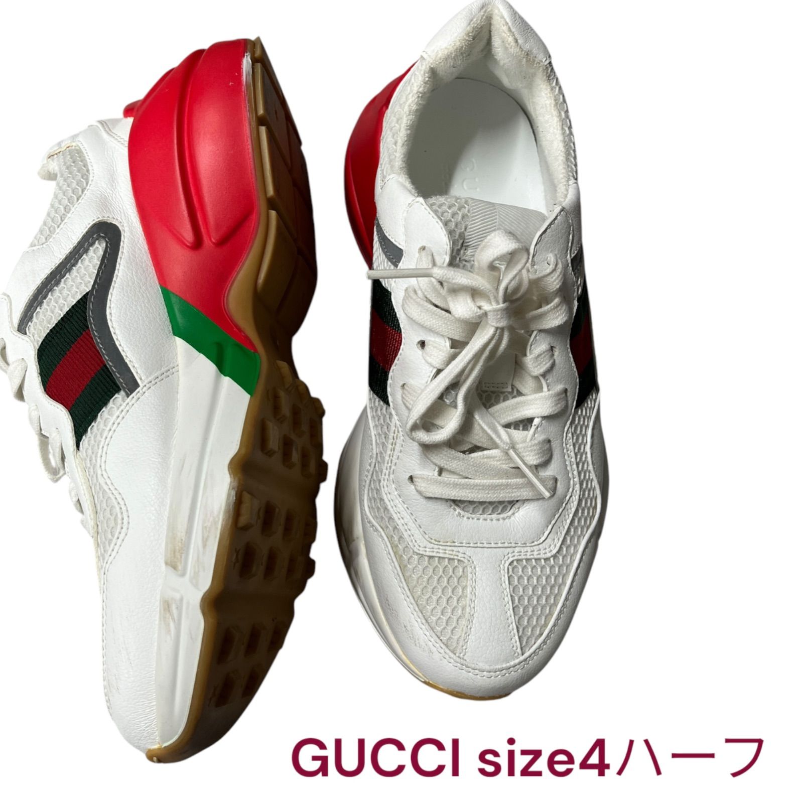 綺麗目　GUCCI グッチ　シェリーライン　スニーカー　サイズ4ハーフ、24.5　メンズ　M4L264