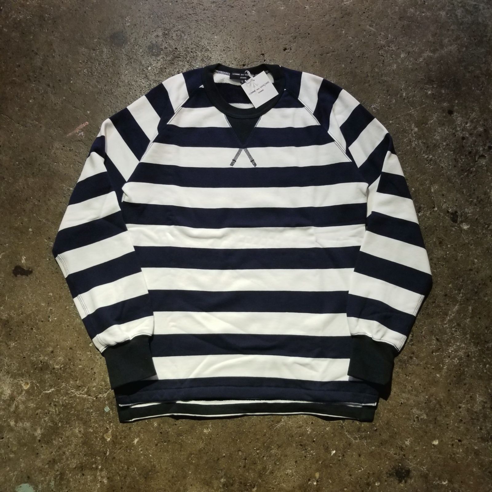 COMME des GARCONS HOMME 24ss ボーダー クルーネックスウェット