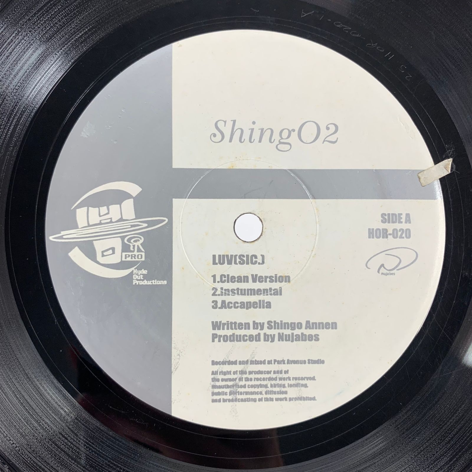 SHING02 1 / 4 NUJABES feat.shing02 luv sic LP レコード HOR-020