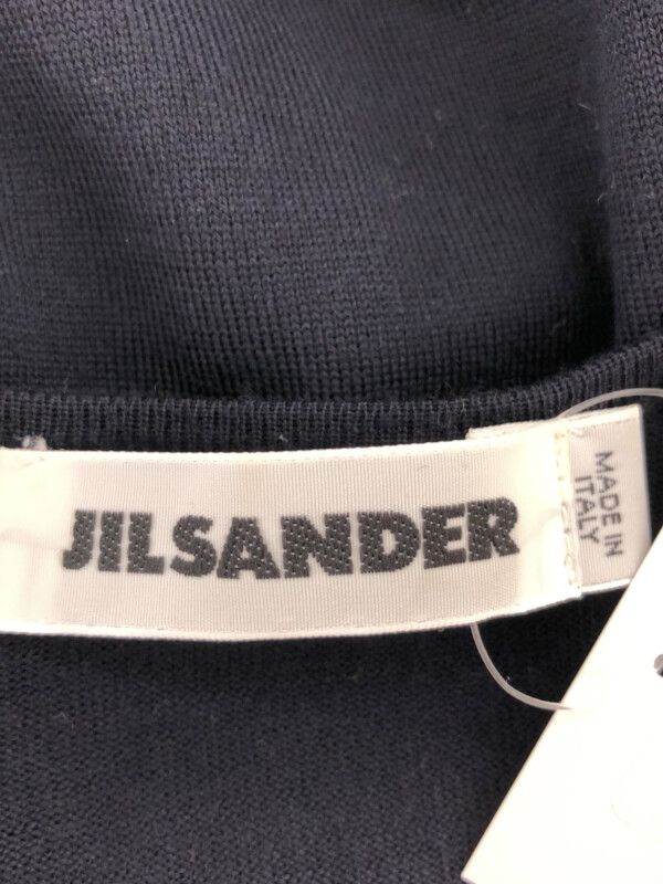 JIL SANDER ジルサンダー フロントオープンニットセーター ネイビー 34