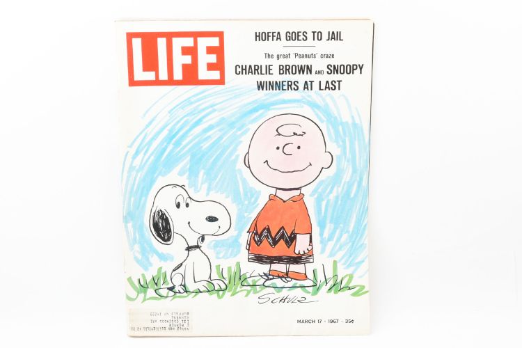 【送料無料】レア  ビンテージ LIFE 1967年 3月号 ピーナッツ スヌーピー チャーリーブラウン 表紙 広告 fa126