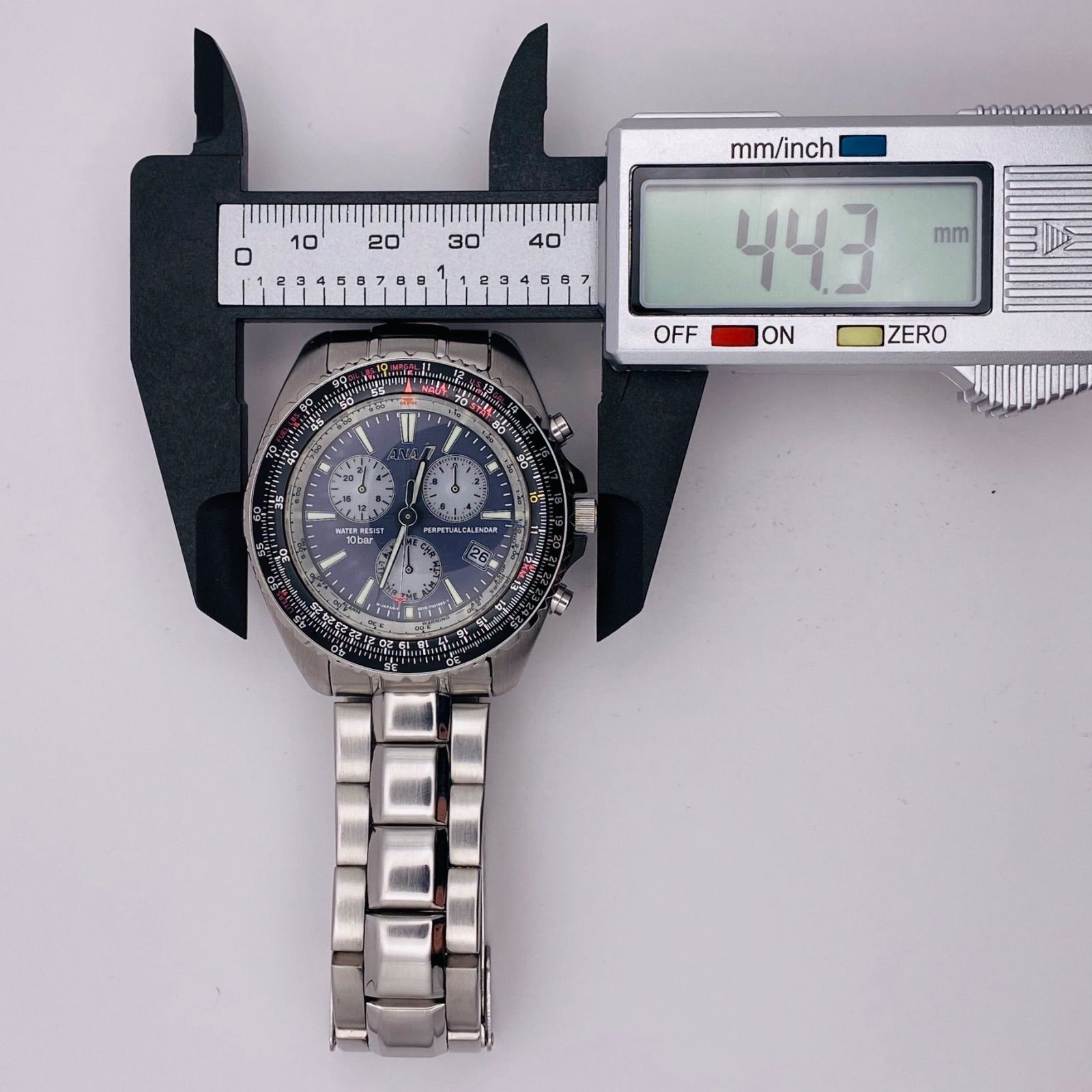 T199）希少 良品 稼動品 CITIZEN シチズン ECO-DRIVE ANA クロノグラフ 