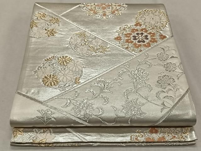 平和屋着物◎六通柄袋帯 唐織 正倉院花文 金銀糸 正絹 逸品