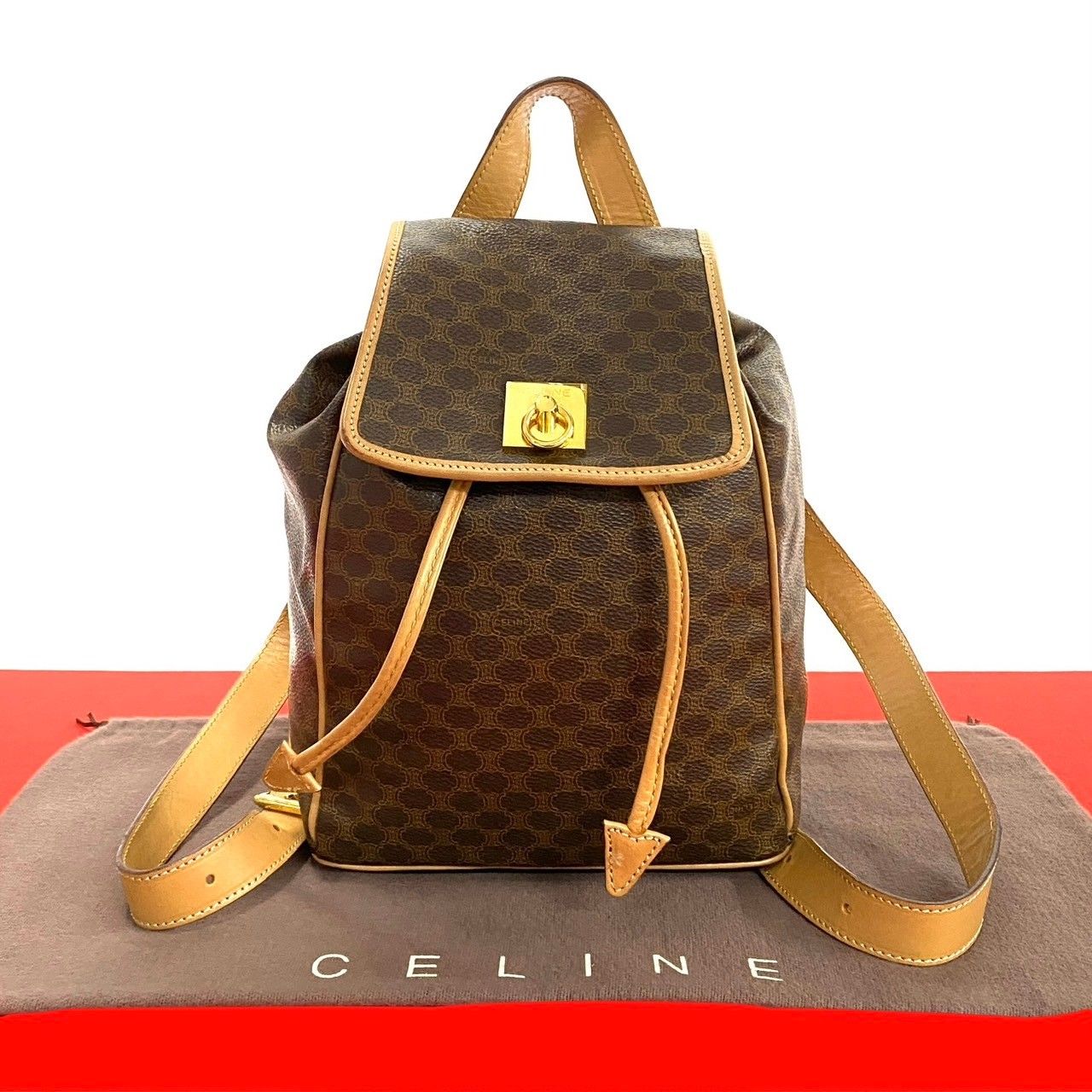 希少品】セリーヌ CELINE マカダム柄 ミニリュック コージー】CELINE