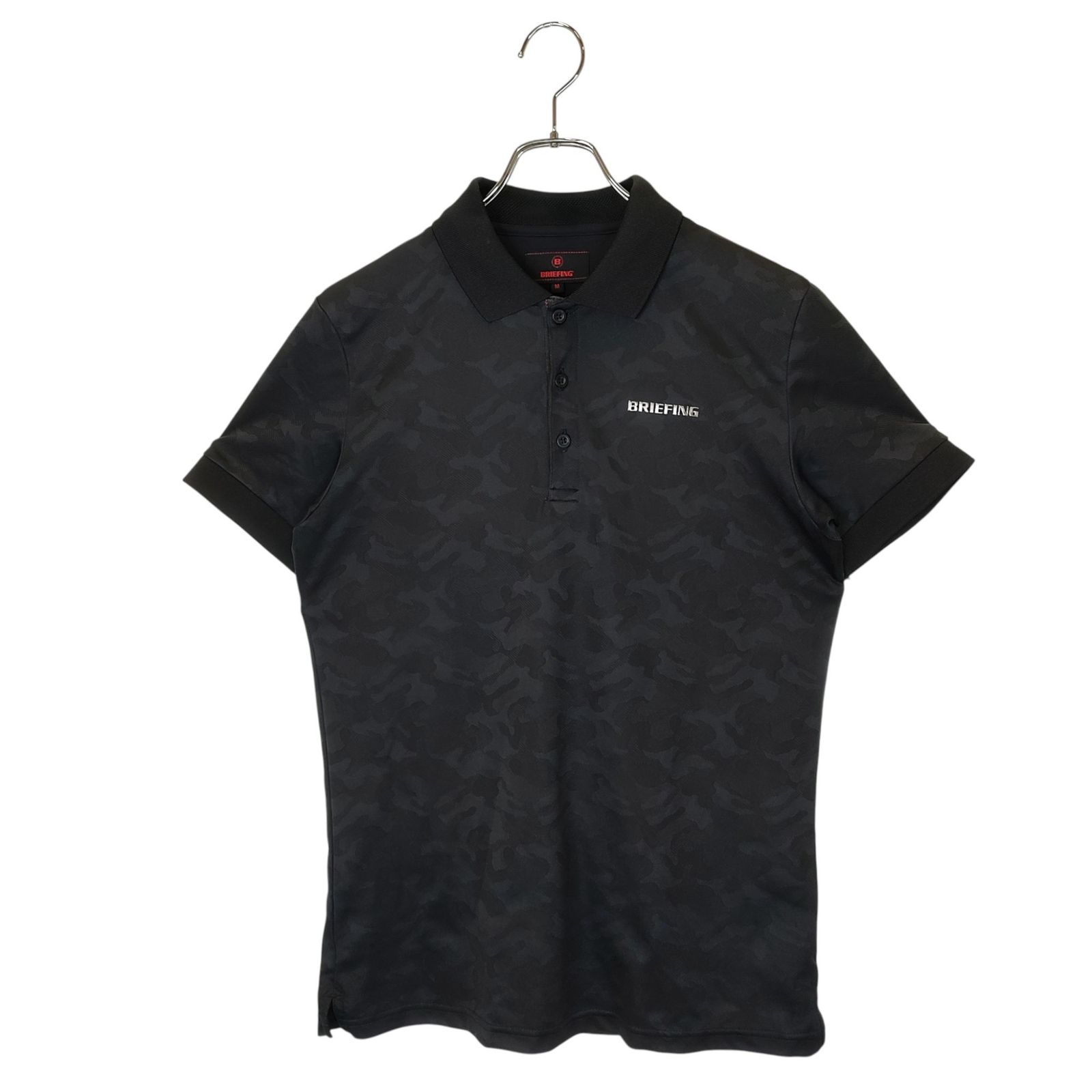 BRIEFING GOLF ブリーフィングゴルフ 21SS CAMO JQ POLO 半袖 ポロシャツ BRG211M20 M ブラックカモフラ メンズ