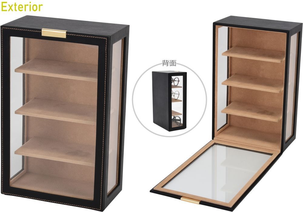 メガネケース おしゃれ メガネ置き 4本 収納 保管 卓上 飾る コレクションケース アクセサリーケース 眼鏡 サングラス 老眼鏡 インテリア W19×D11×H30cm STEELWINDOWSANDDOORS_COM