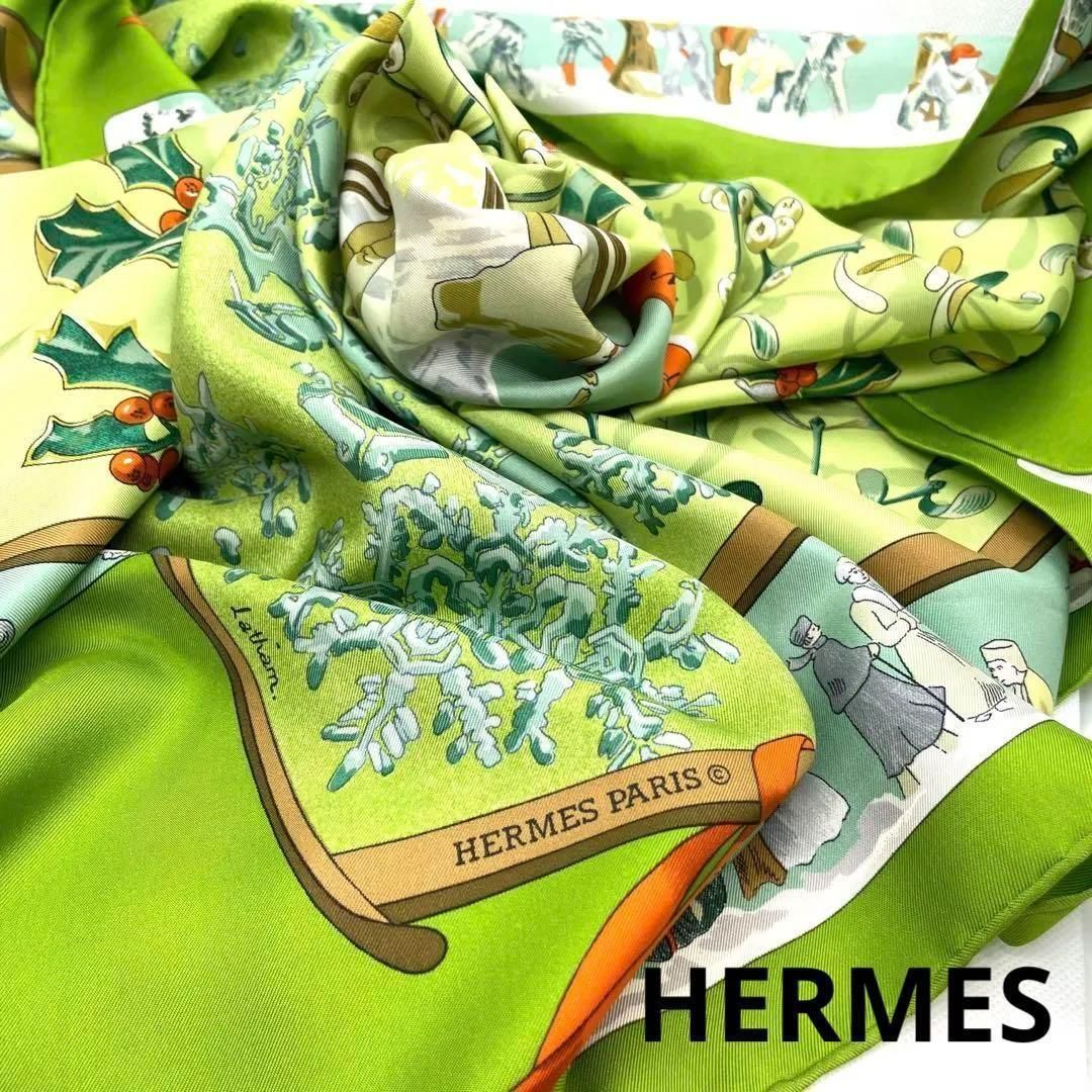 レア　稀少　HERMES　エルメス　スカーフ　カレ90　ブギウギエルメス