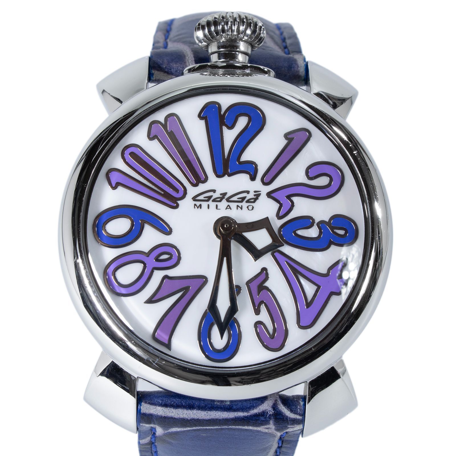 GagaMilano マヌアーレ40 ホワイトシェル ブルー ガガ・ミラノ Gaga Milano マヌアーレ40 腕時計 ステンレス