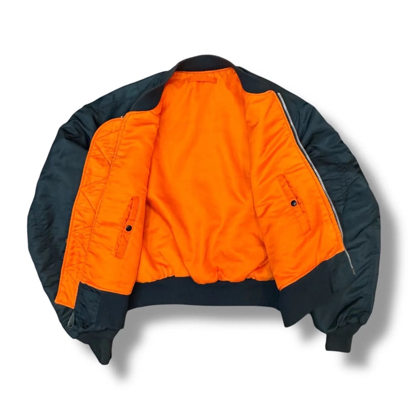 USA製》spda実物 MA-1 ミリタリー フライトジャケットネイビー ideal