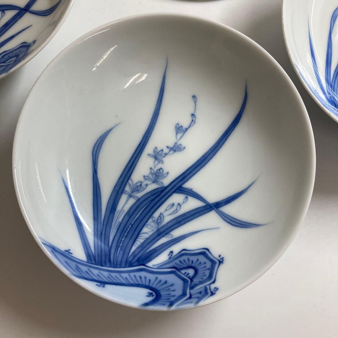 時代鍋島焼 染付中皿8枚 直径11.7㎝ 東Y6-1230 2Fトヒサ